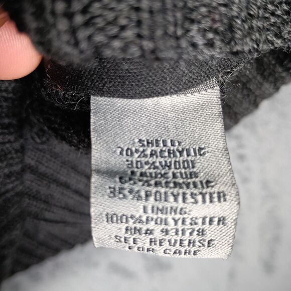 Premise Sweater Women Extra Large Gray Faux Fur Wool Blend Snap Up - Picture 8 of 9